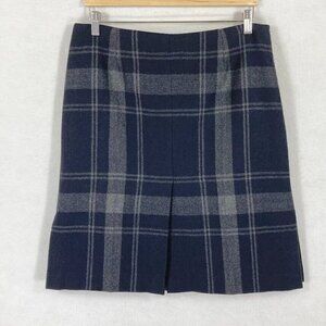 Jones New York 100% Wool Plaid Skirt Academia Winter School Girl Preppy 12